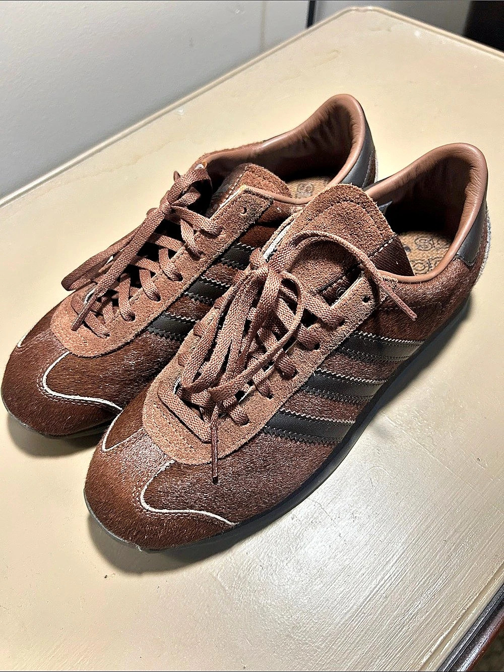 adidas Calf Hair Sneakers Brown & Black US 8.5